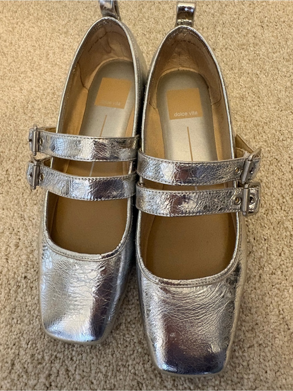 Dolce Vita Silver Mary Jane Shoes - size 7.5